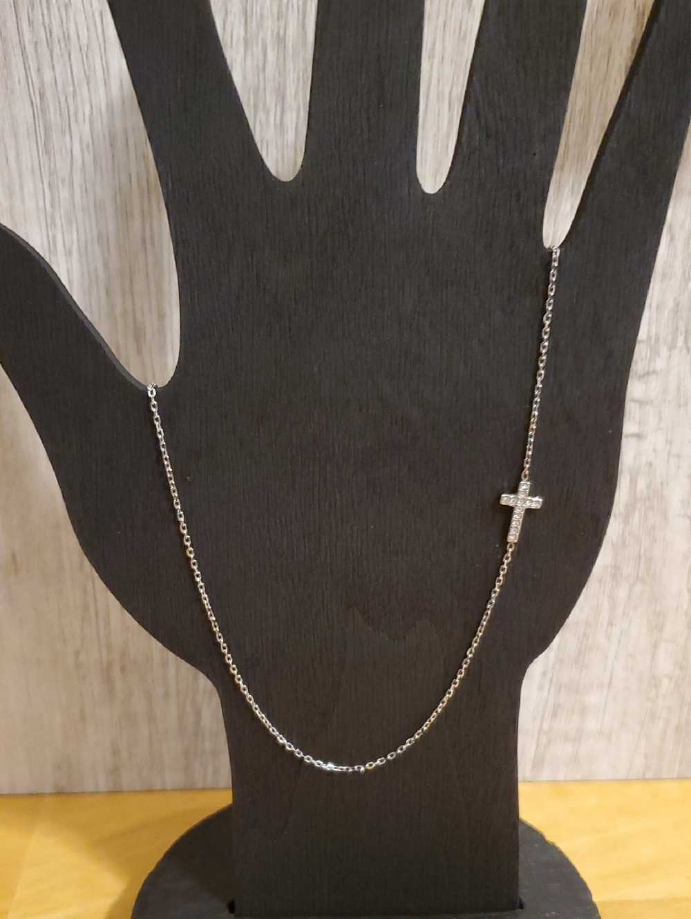 Michael Kors Pavé Cross Pendant Necklace in Sterling Silver ... Offset Design